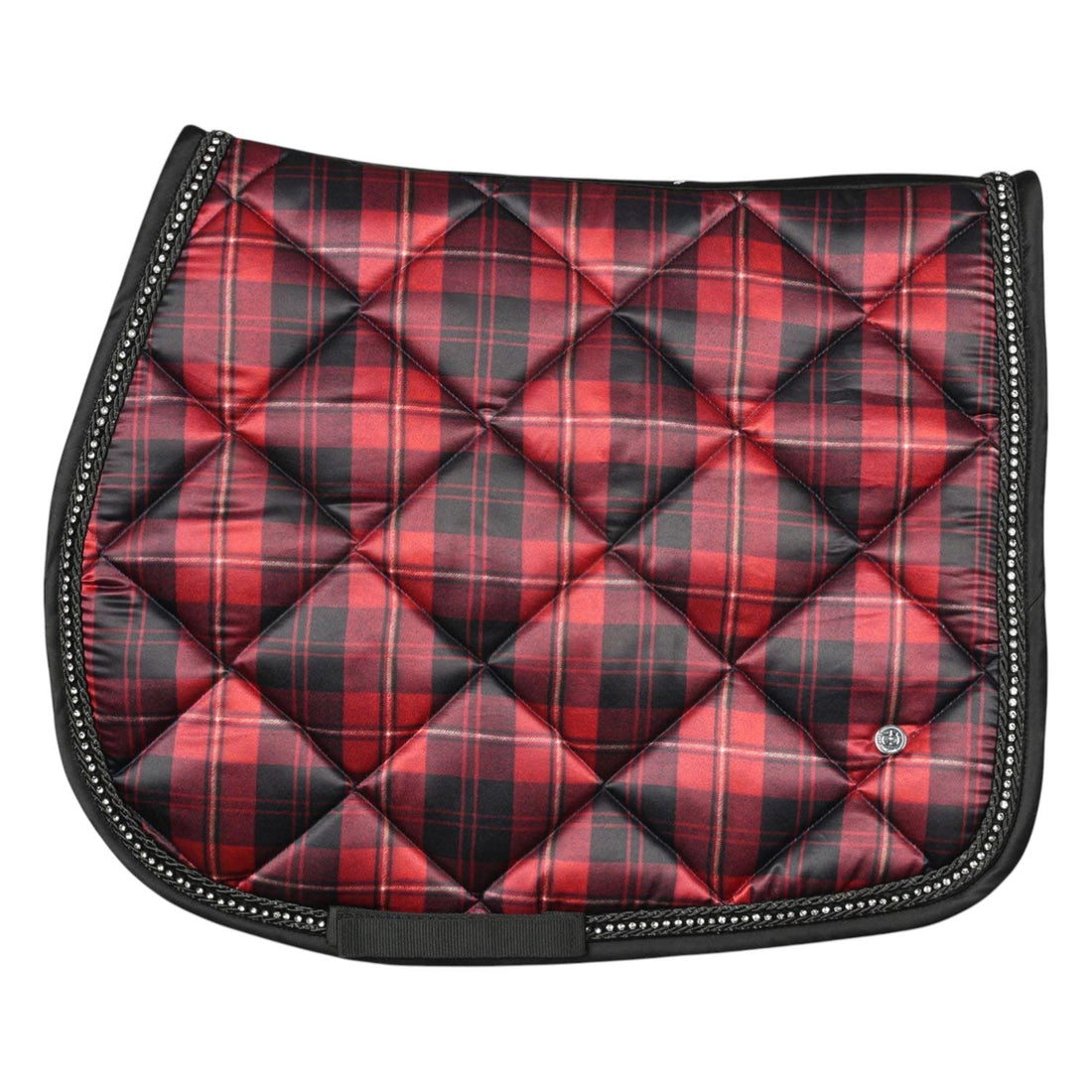 Dapplebay Holiday Plaid Pony Saddle Pad-RED-Breeches.com