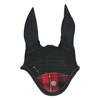 Dapplebay Holiday Plaid Fly Veil -RED-Breeches.com