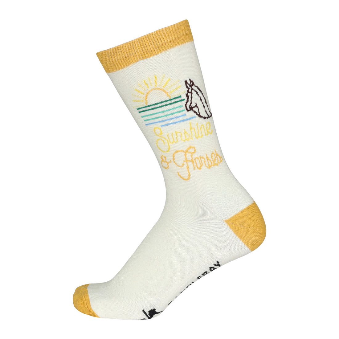 Dapplebay  Knit Crew Socks-Sunshine &amp; Horses