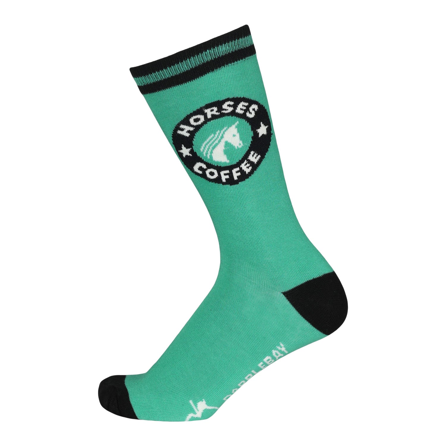 Dapplebay  Knit Crew Socks-Horses &amp; Coffee