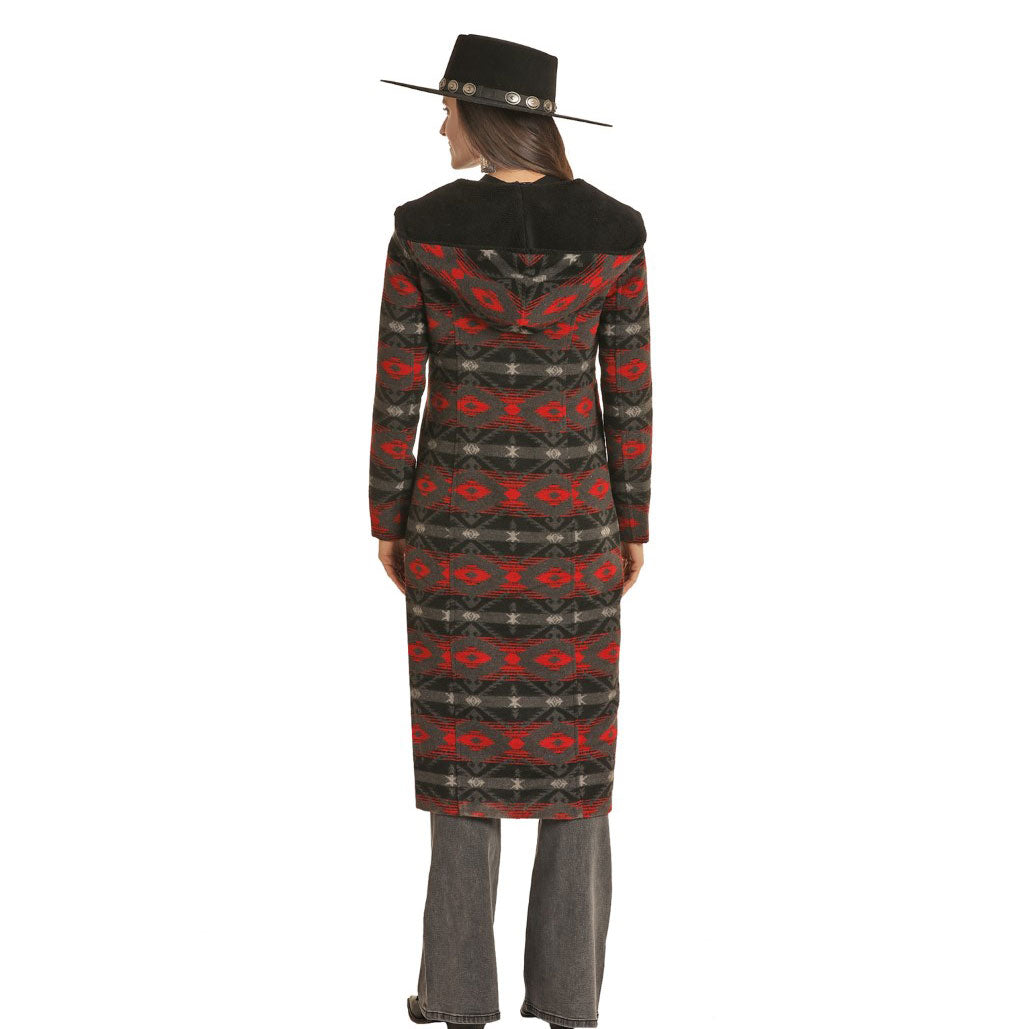 Panhandle Ladies Aztec Wool Long Coat