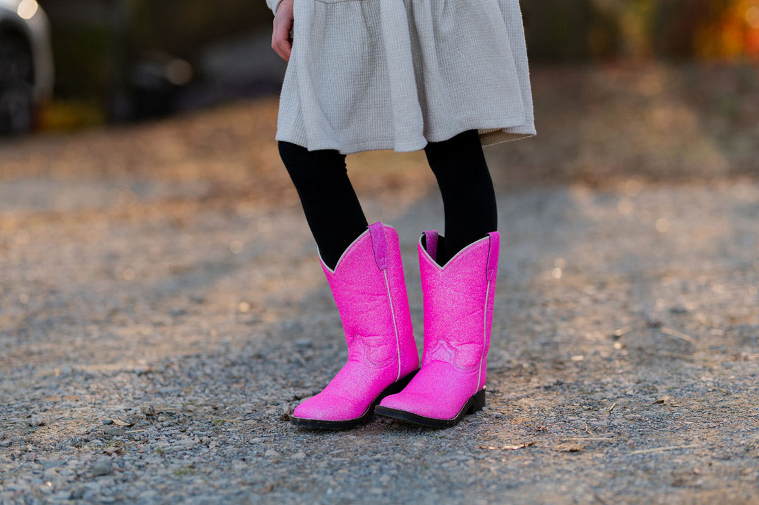 TuffRider Youth Pink Glitter Western Boot