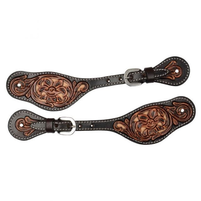 Circle Y Filigree Inlay Spur Straps