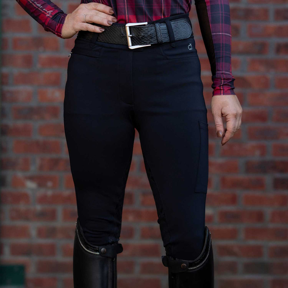 Dapplebay Holiday Plaid Compression Breeches - Black