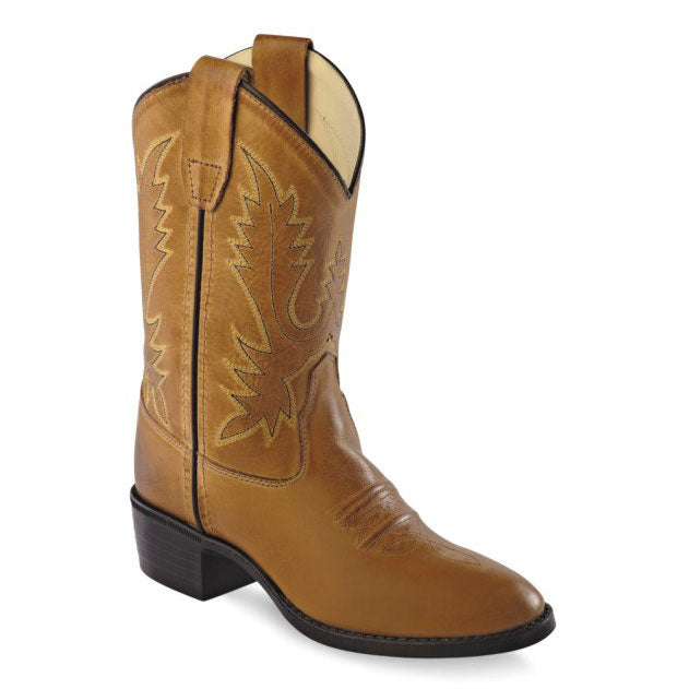 Old West Youth Tan Canyon Round Toe Boot