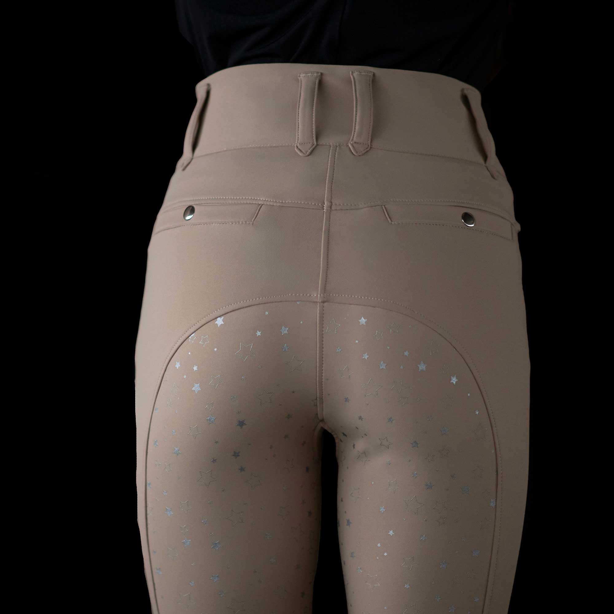 Dapplebay Shine On Compression Full Seat Show Breeches - Tan