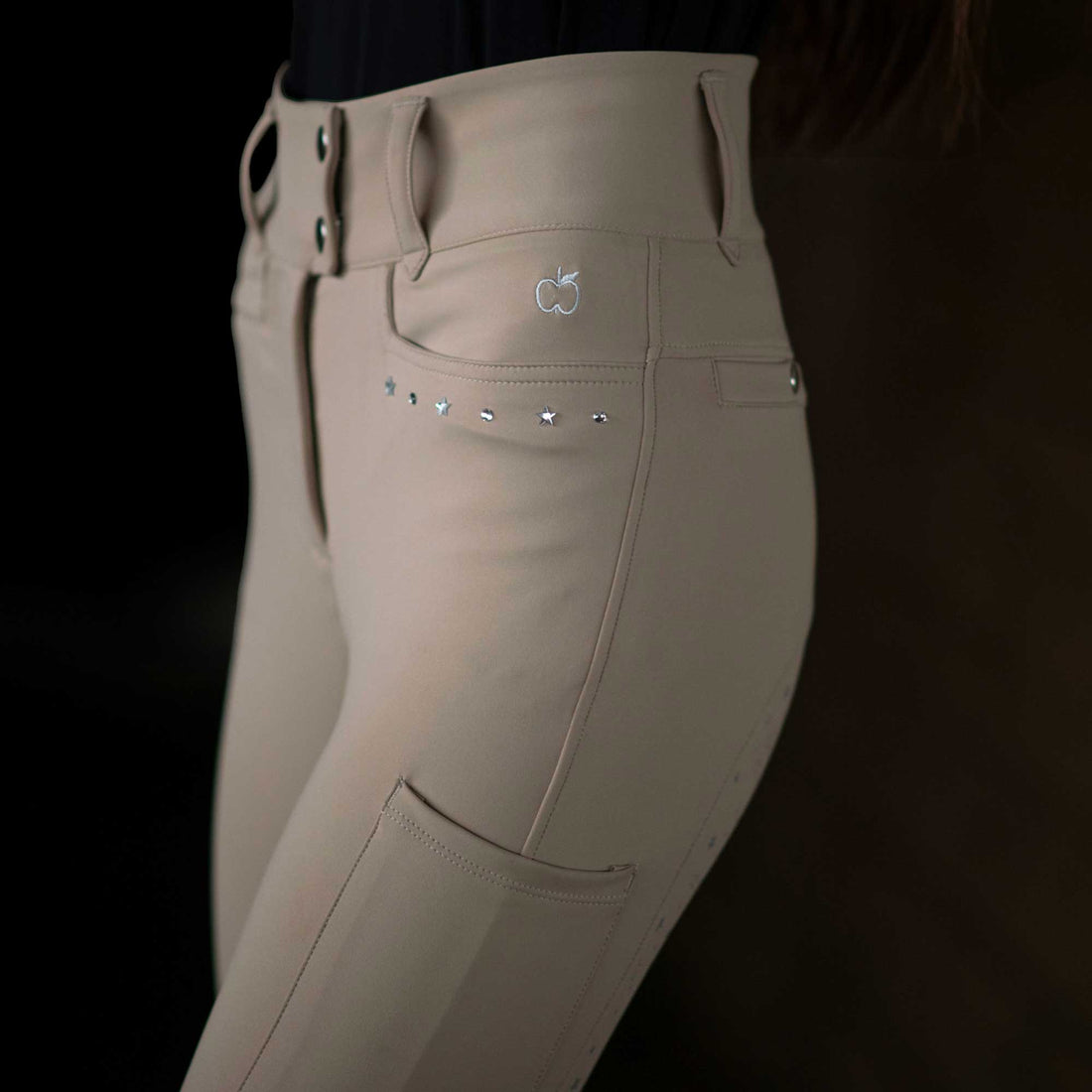 Dapplebay Shine On Compression Full Seat Show Breeches - Tan