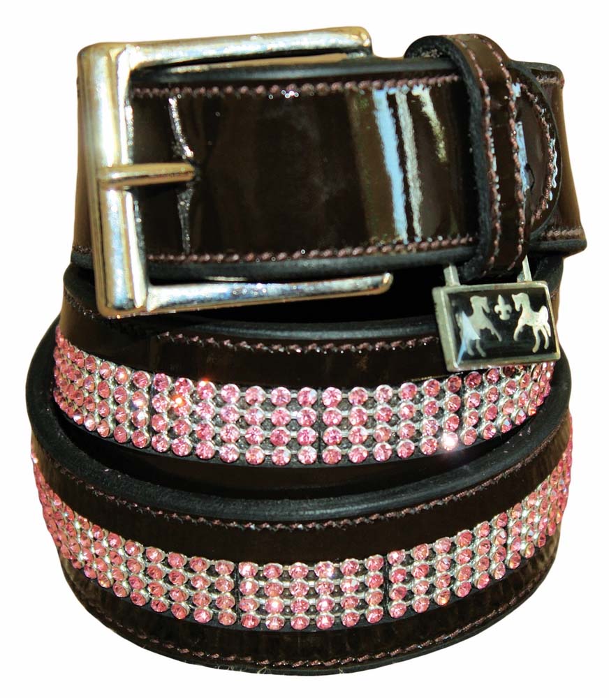 Equine Couture Bling Leather Belt - Patent Leather_1