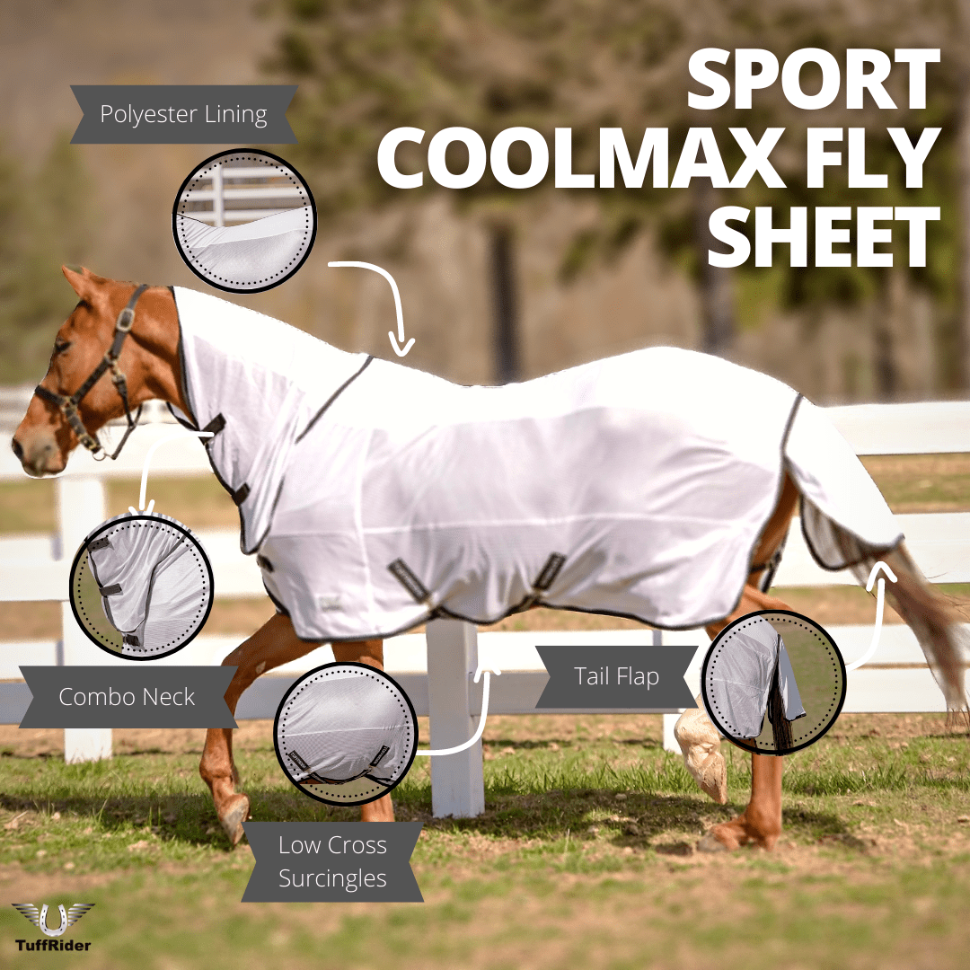 TuffRider Sport CoolMax/Mesh Blend Combo Neck Fly Sheet - Breeches.com