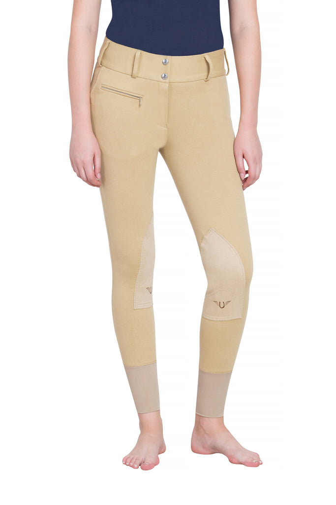 TuffRider Ladies Cotton Lowrise Wide Waistband Knee Patch Breeches_3