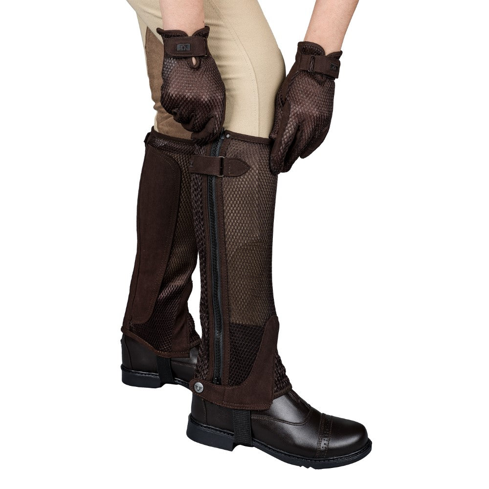 TuffRider Ladies Double Up Air Mesh Half Chap and Glove Set - Breeches.com