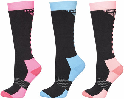 TuffRider Ladies Neon Winter Thermal Knee Hi Socks - 3 Pack - Breeches.com