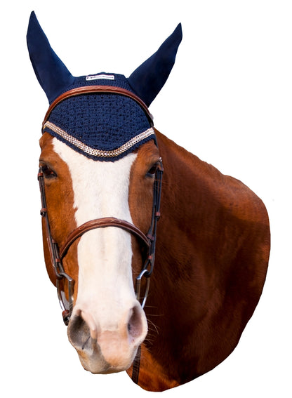 Equine Couture Fly Bonnet with Gold Chain - Breeches.com