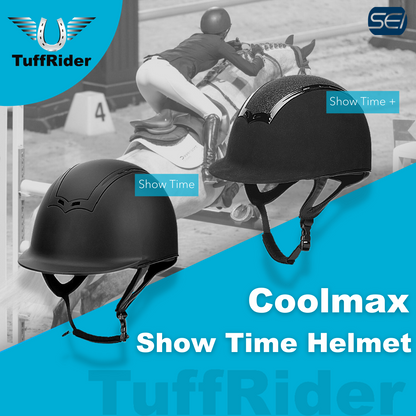 TuffRider Show Time Plus Helmet |Protective Head Gear for Equestrian Riders - SEI Certified, Tough and Durable - Black - Breeches.com