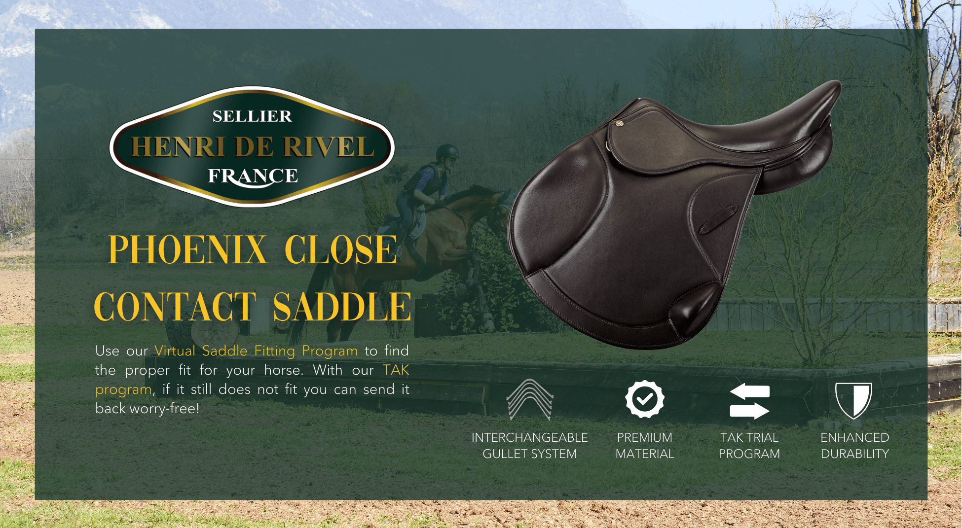 Henri de Rivel Phoenix Monoflap Close Contact Saddle - Breeches.com