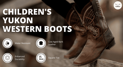 TuffRider Children Yukon Tricolor Leather Embroidered Square Toe Western Boots - Breeches.com