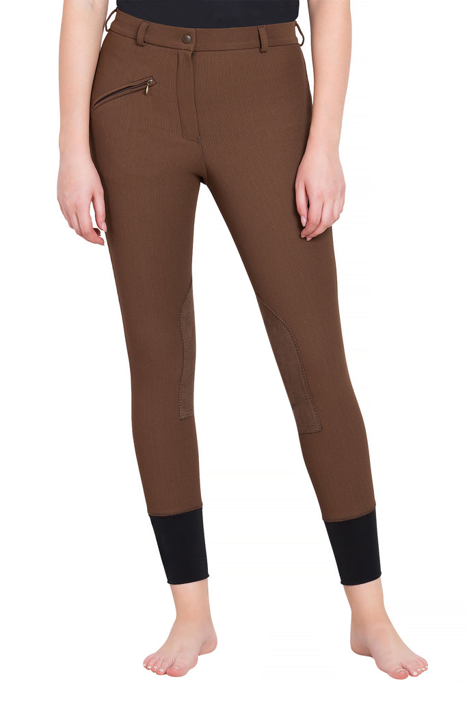 Tuffrider Women's Starter Lowrise Knee Patch Pull On Breeches Tan -  Jackson's Western