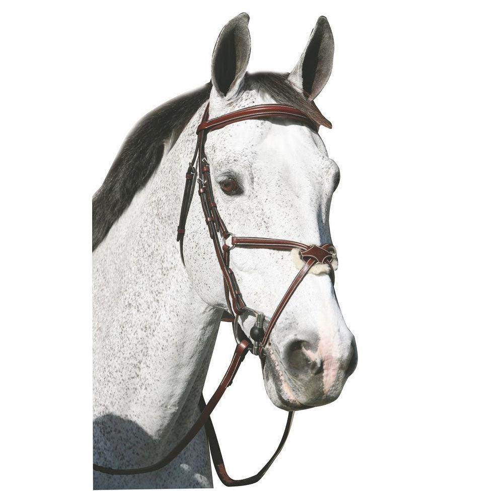 Henri de Rivel Pro Mono Crown Raised Figure Eight Bridle with Rubber Reins - Breeches.com