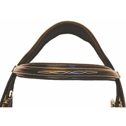 Henri de Rivel Pro Mono Crown Fancy Bridle with Patent Leather Piping and Laced Reins - Breeches.com