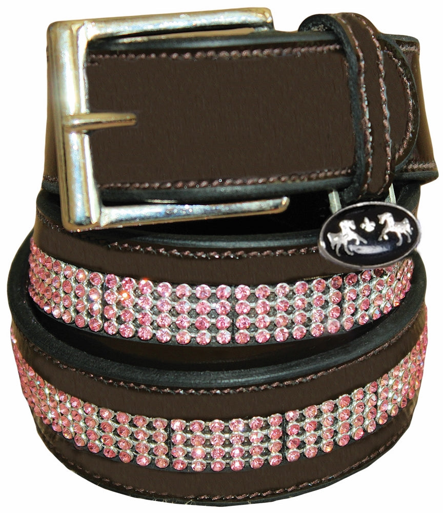 Equine Couture Bling Leather Belt - Regular Leather - Breeches.com