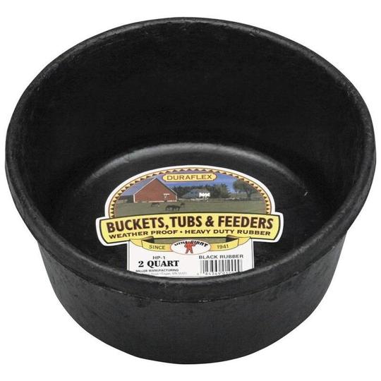 Little Giant Rubber Feed Pan- Black- 2 Qt