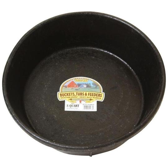 Little Giant Rubber Feed Pan- Black- 8 Qt