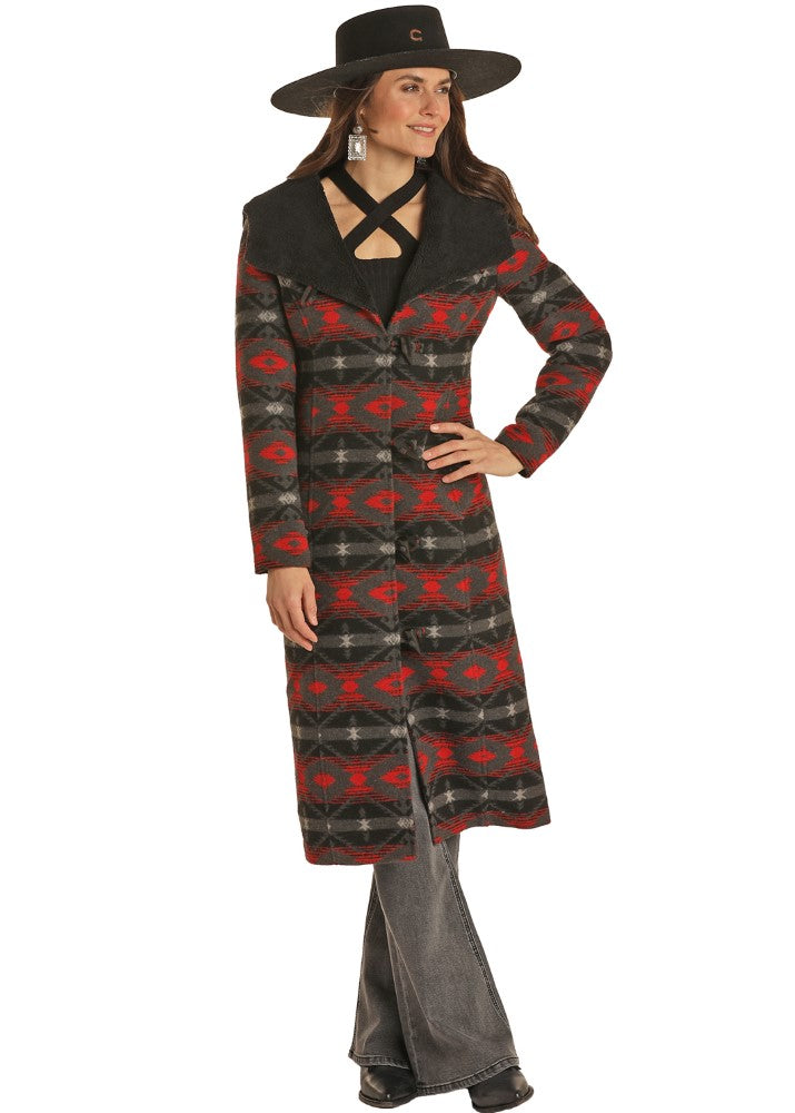 Panhandle Ladies Aztec Wool Long Coat - Breeches.com