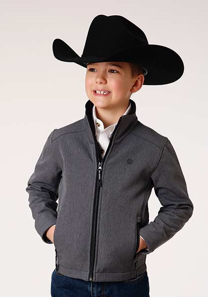 Roper Boys Tech Series Grey Softshell Jacket - GREY L - Breeches.com