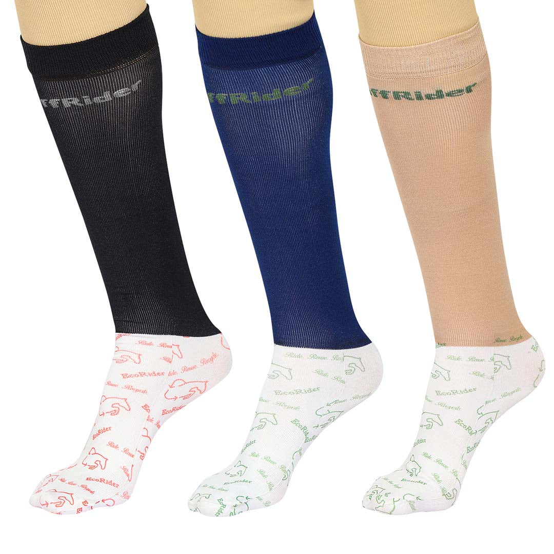 Ecorider By TuffRider Ladies 3 Pack Socks - Breeches.com