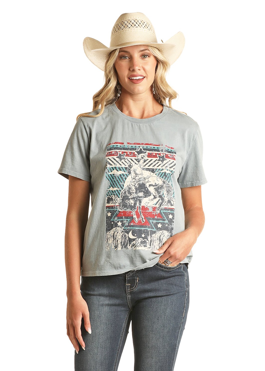 Rock &amp; Roll Denim Ladies Rodeo Poster Tee